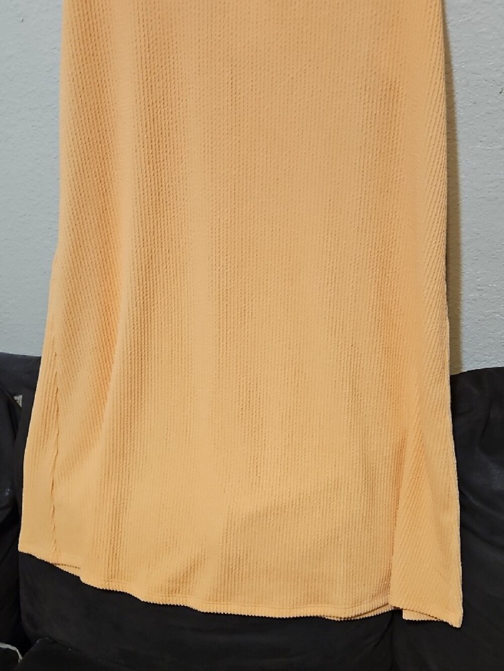 ANDREE BY UNIT Peach-Orange Sleeveless V-Neck Knit Midi Dress SUPER SOFT - Picture 3 of 7